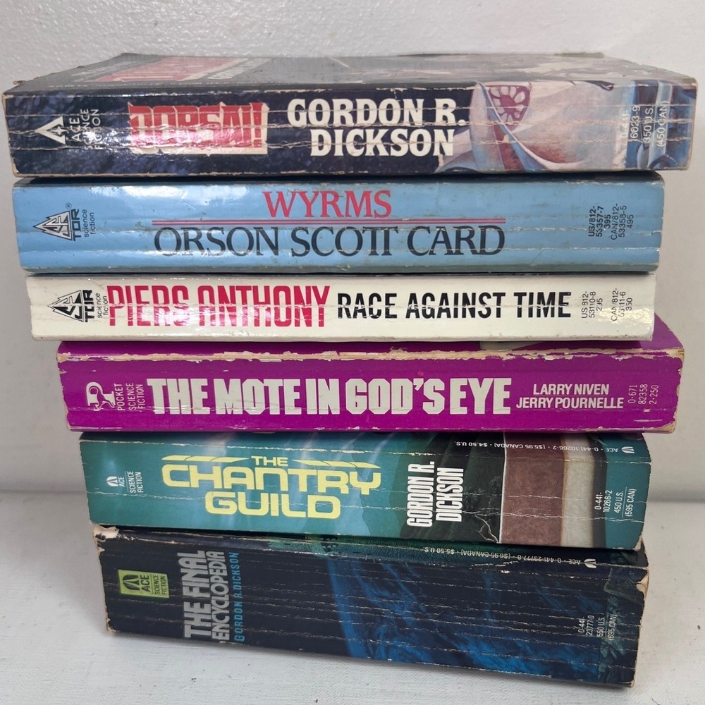 6 Sci-Fi & Fantasy Books‎ Piers Anthony Orson Scott Card, Gordon Dickson Lot 1